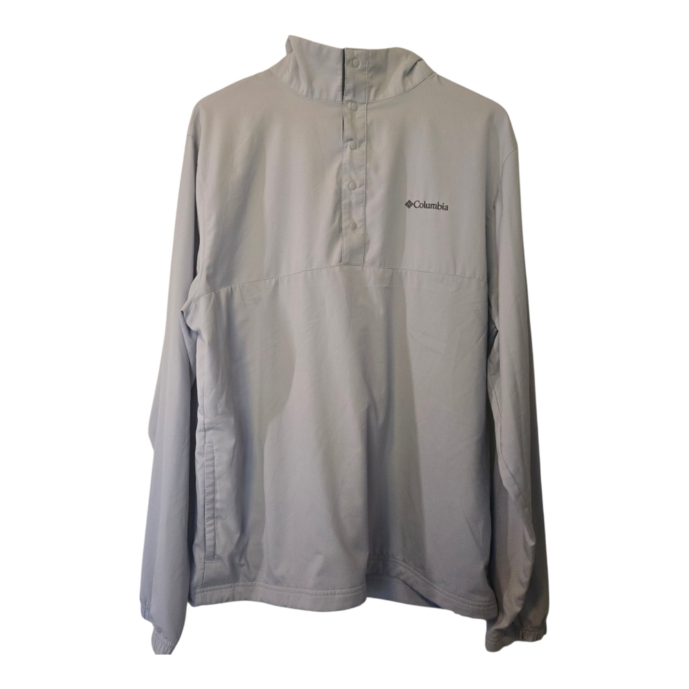 Men’s Columbia Sunshell Pullover Windbreaker Jacket Grey Size Large Outdoor UPF